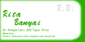 rita banyai business card